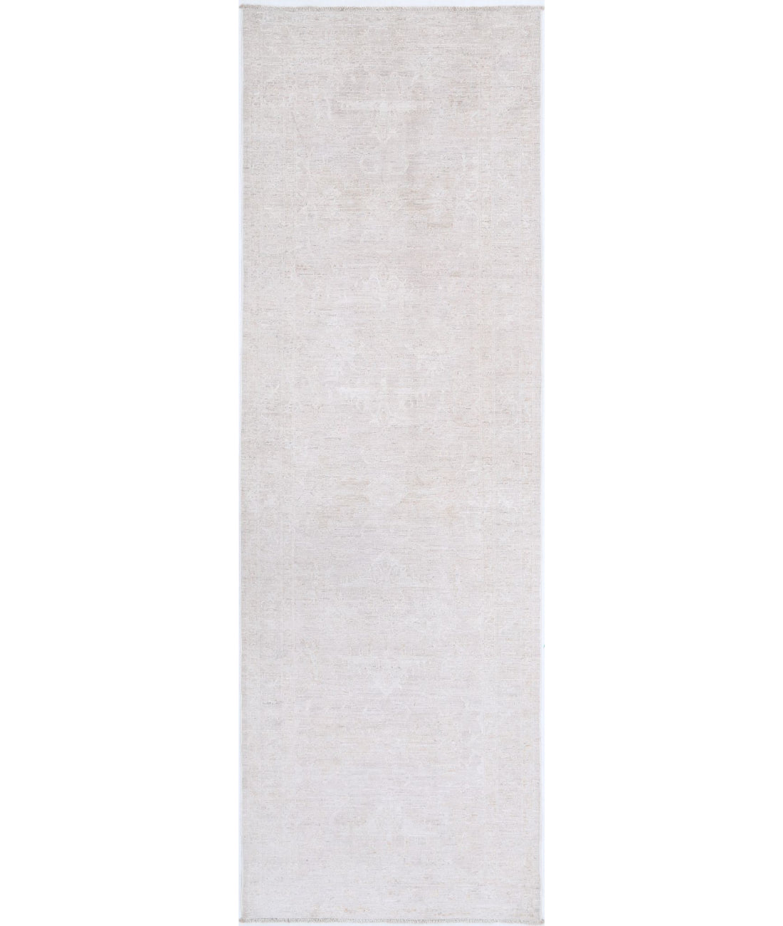 Serenity 3'0'' X 10'1'' Hand-Knotted Wool Rug 3'0'' x 10'1'' (90 X 303) / Taupe / Ivory