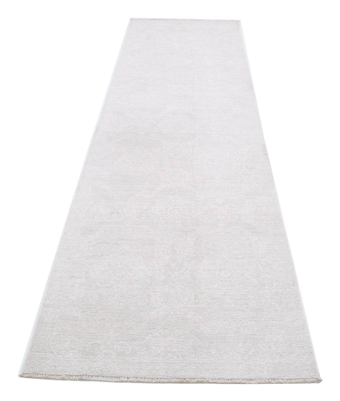 Serenity 3'0'' X 11'0'' Hand-Knotted Wool Rug 3'0'' x 11'0'' (90 X 330) / Grey / Ivory