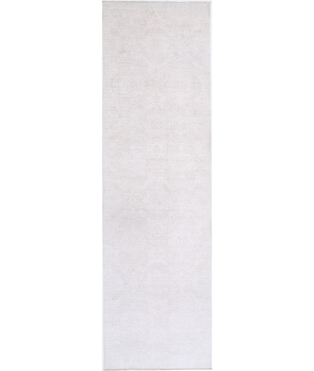 Serenity 3'0'' X 11'0'' Hand-Knotted Wool Rug 3'0'' x 11'0'' (90 X 330) / Grey / Ivory