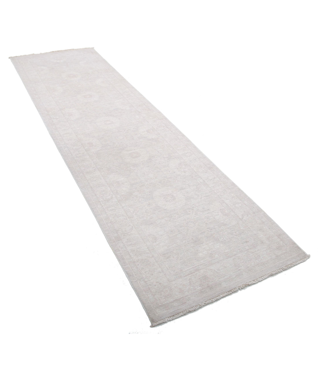 Serenity 2'9'' X 10'2'' Hand-Knotted Wool Rug 2'9'' x 10'2'' (83 X 305) / Grey / Ivory