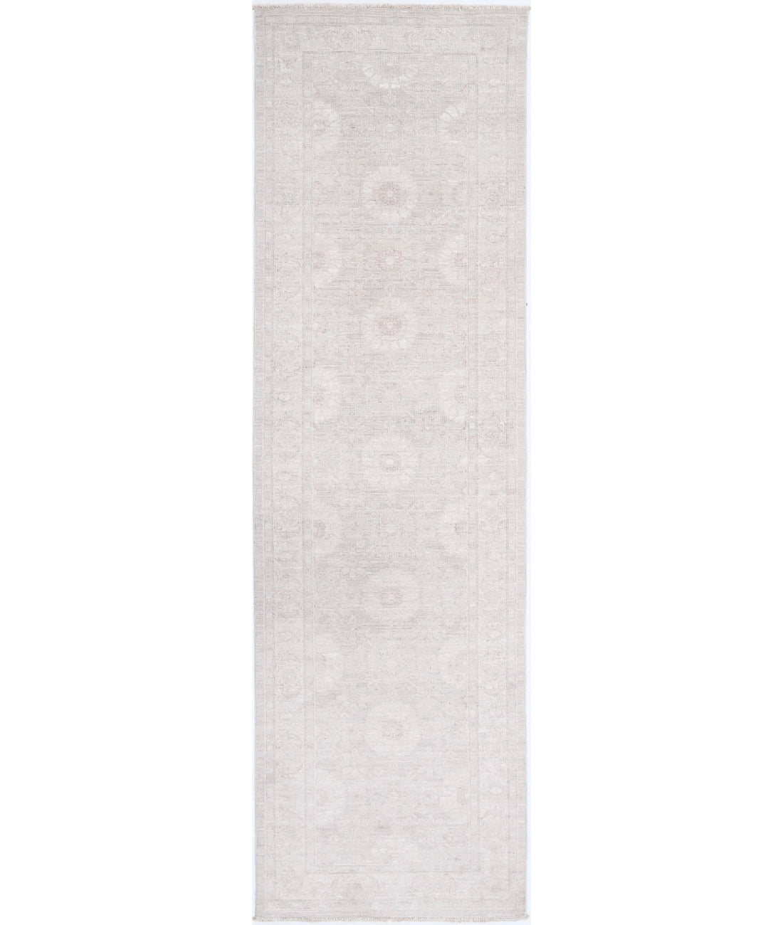 Serenity 2'9'' X 10'2'' Hand-Knotted Wool Rug 2'9'' x 10'2'' (83 X 305) / Grey / Ivory