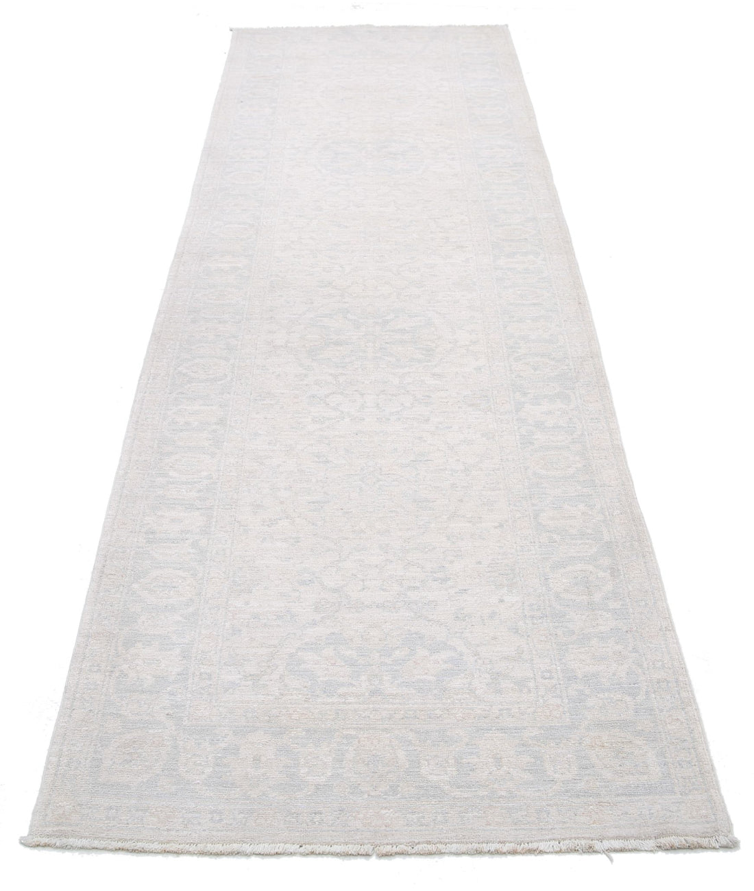 Serenity 2'11'' X 9'11'' Hand-Knotted Wool Rug 2'11'' x 9'11'' (88 X 298) / Ivory / Grey