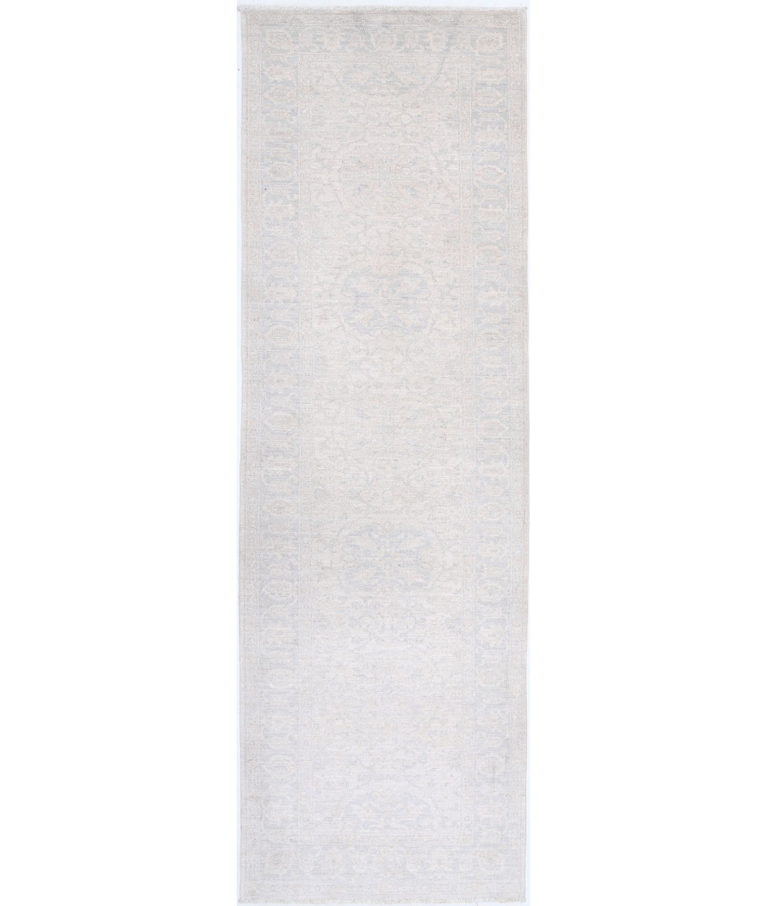 Serenity 2'11'' X 9'11'' Hand-Knotted Wool Rug 2'11'' x 9'11'' (88 X 298) / Ivory / Grey