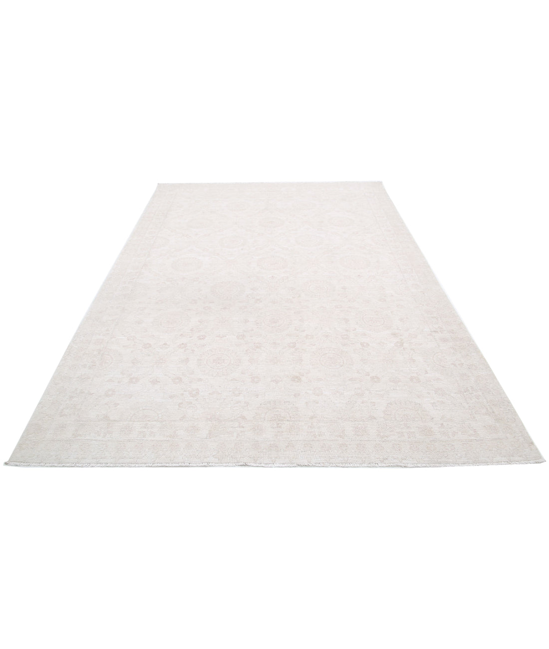 Serenity 6'7'' X 9'4'' Hand-Knotted Wool Rug 6'7'' x 9'4'' (198 X 280) / Ivory / Grey