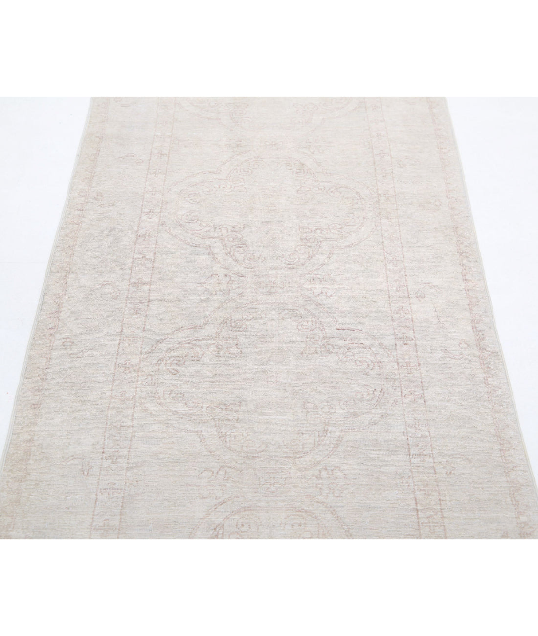 Serenity 2'8'' X 8'0'' Hand-Knotted Wool Rug 2'8'' x 8'0'' (80 X 240) / Ivory / Taupe