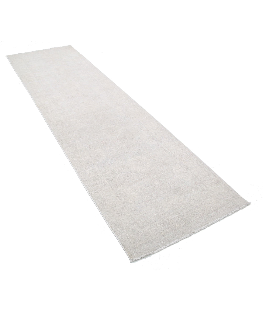 Serenity 2'10'' X 10'0'' Hand-Knotted Wool Rug 2'10'' x 10'0'' (85 X 300) / Grey / Ivory