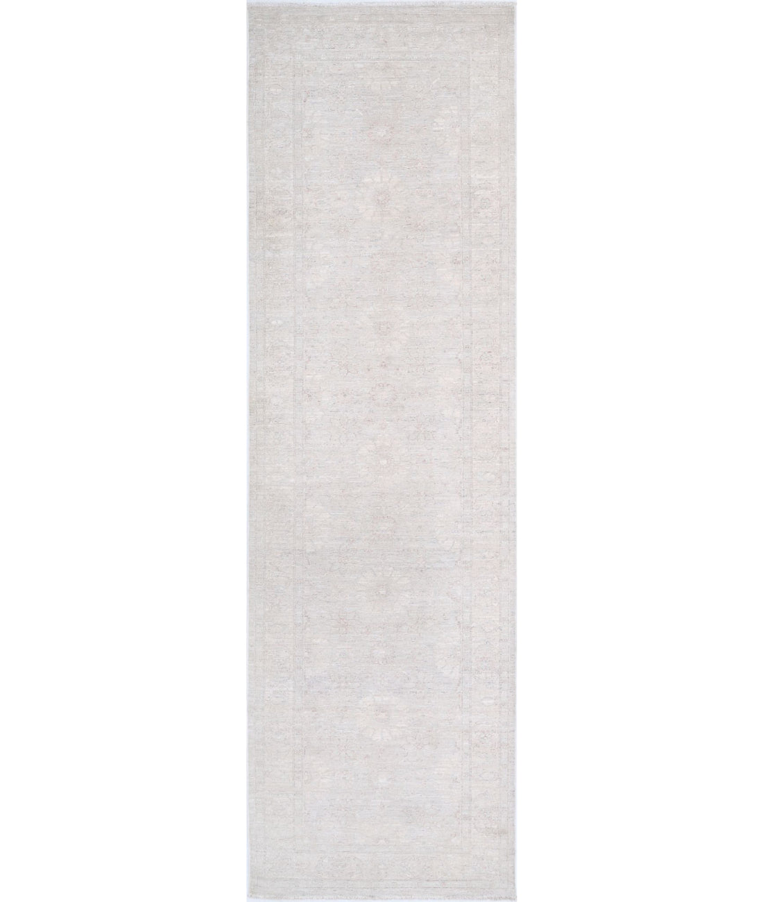 Serenity 2'10'' X 10'0'' Hand-Knotted Wool Rug 2'10'' x 10'0'' (85 X 300) / Grey / Ivory