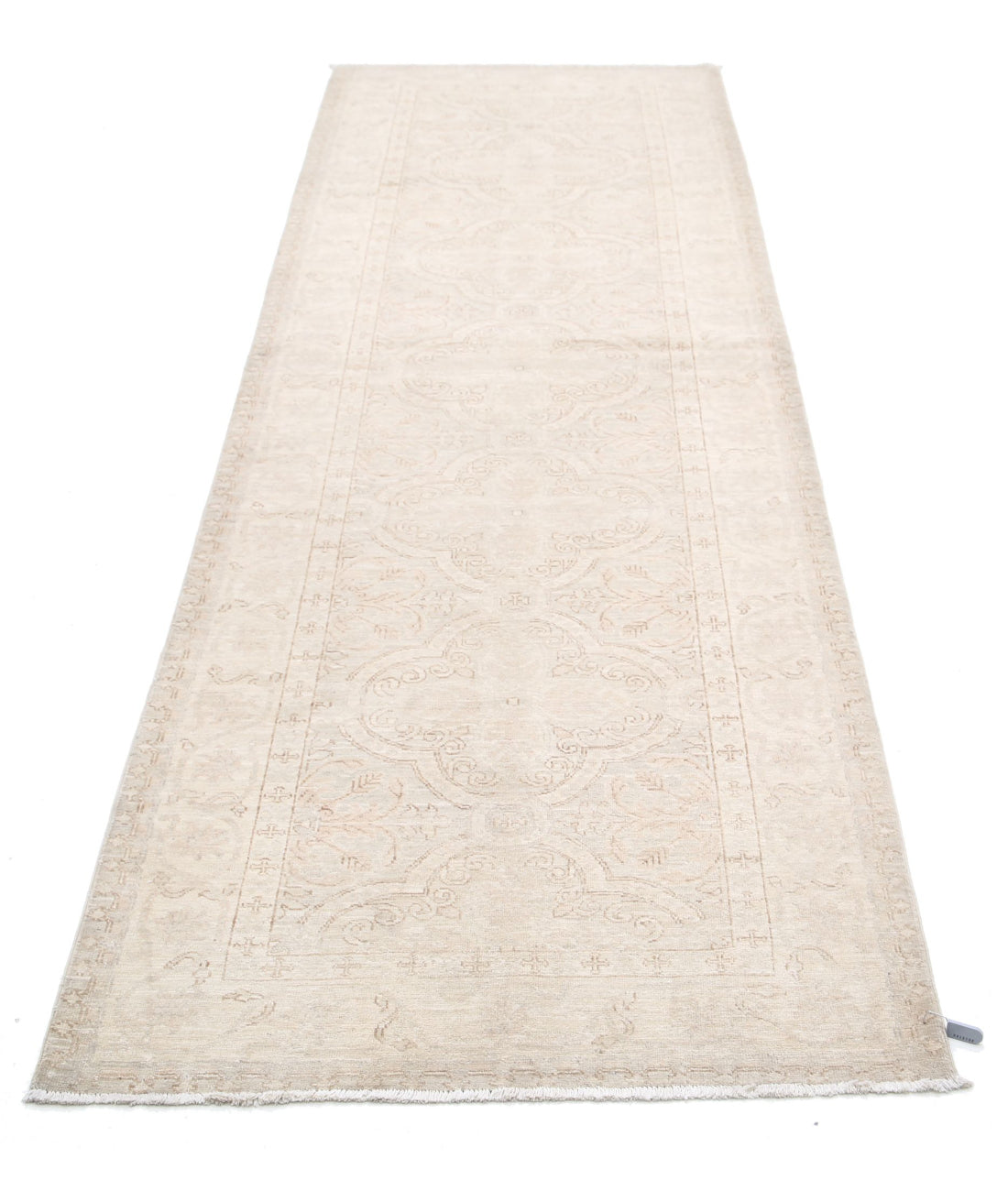 Serenity 3'0'' X 10'1'' Hand-Knotted Wool Rug 3'0'' x 10'1'' (90 X 303) / Grey / Ivory