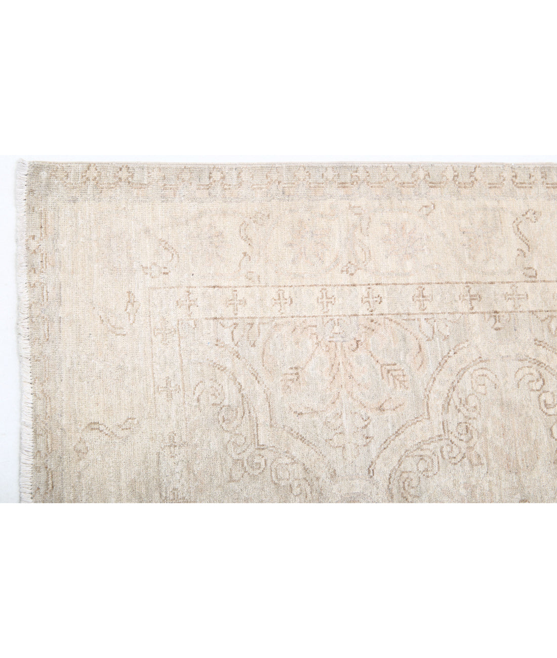 Serenity 3'0'' X 10'1'' Hand-Knotted Wool Rug 3'0'' x 10'1'' (90 X 303) / Grey / Ivory