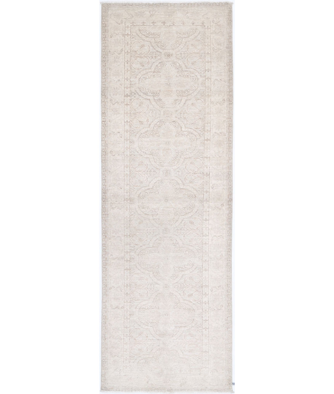 Serenity 3'0'' X 10'1'' Hand-Knotted Wool Rug 3'0'' x 10'1'' (90 X 303) / Grey / Ivory