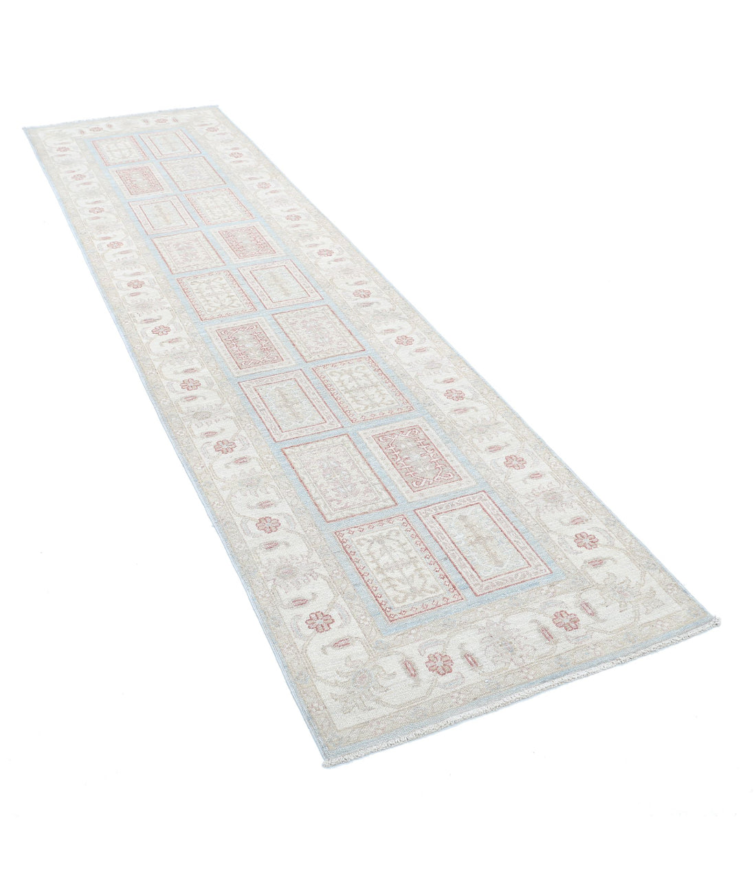 Bakhtiari 2'7'' X 9'7'' Hand-Knotted Wool Rug 2'7'' x 9'7'' (78 X 288) / Blue / Ivory