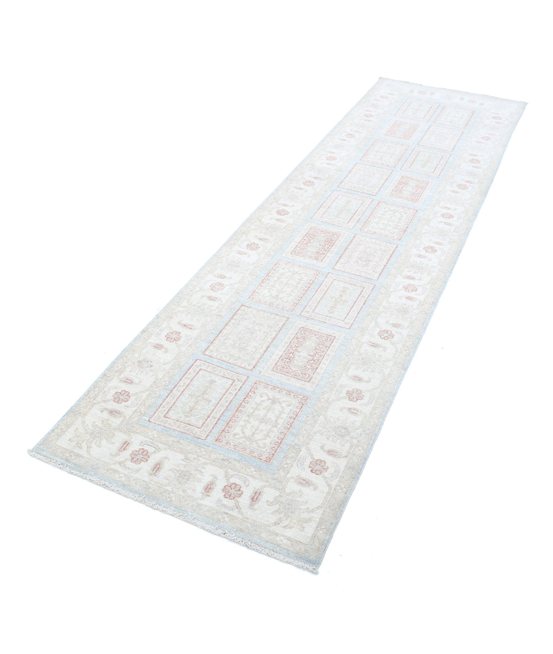 Bakhtiari 2'7'' X 9'7'' Hand-Knotted Wool Rug 2'7'' x 9'7'' (78 X 288) / Blue / Ivory