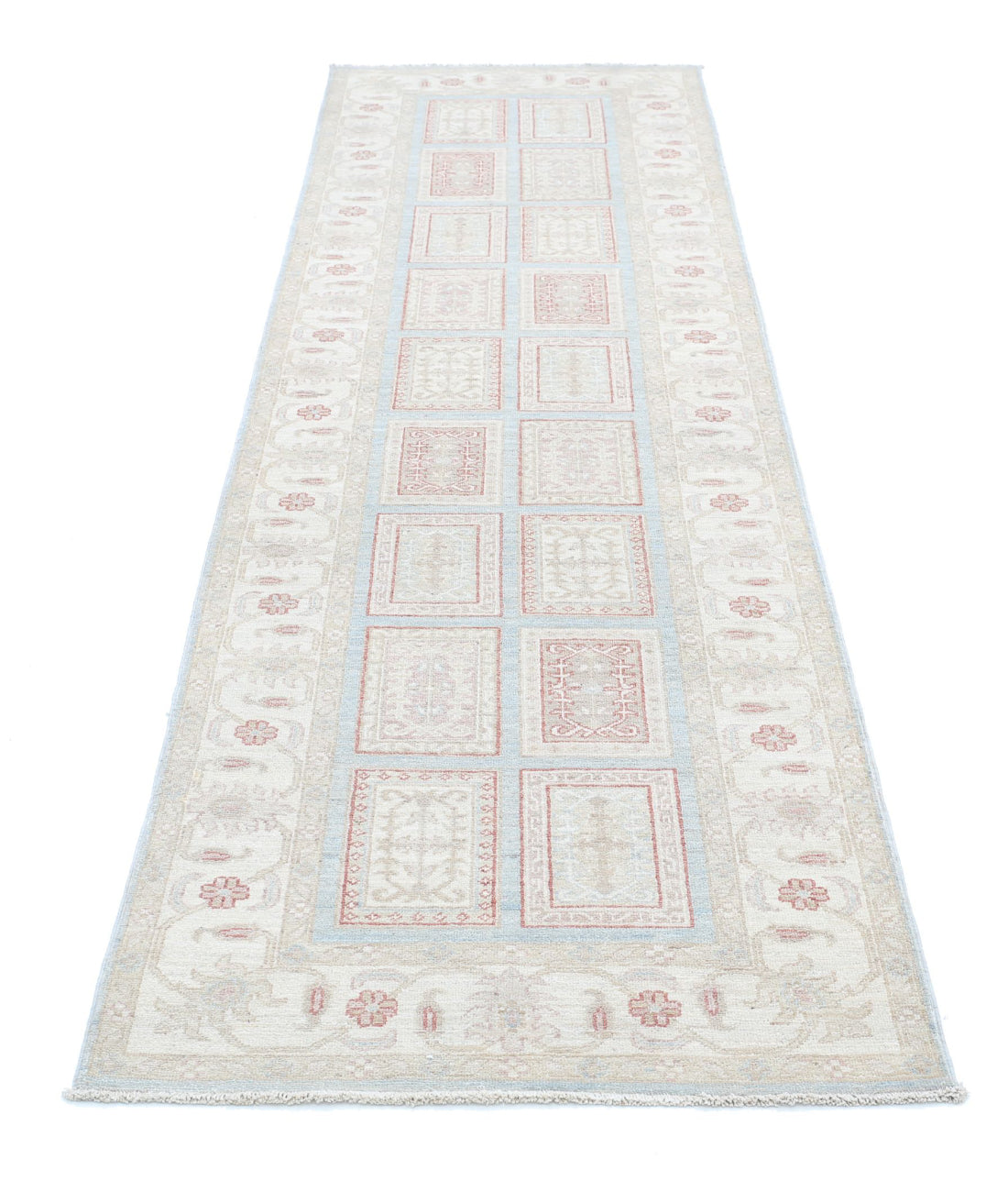 Bakhtiari 2'7'' X 9'7'' Hand-Knotted Wool Rug 2'7'' x 9'7'' (78 X 288) / Blue / Ivory