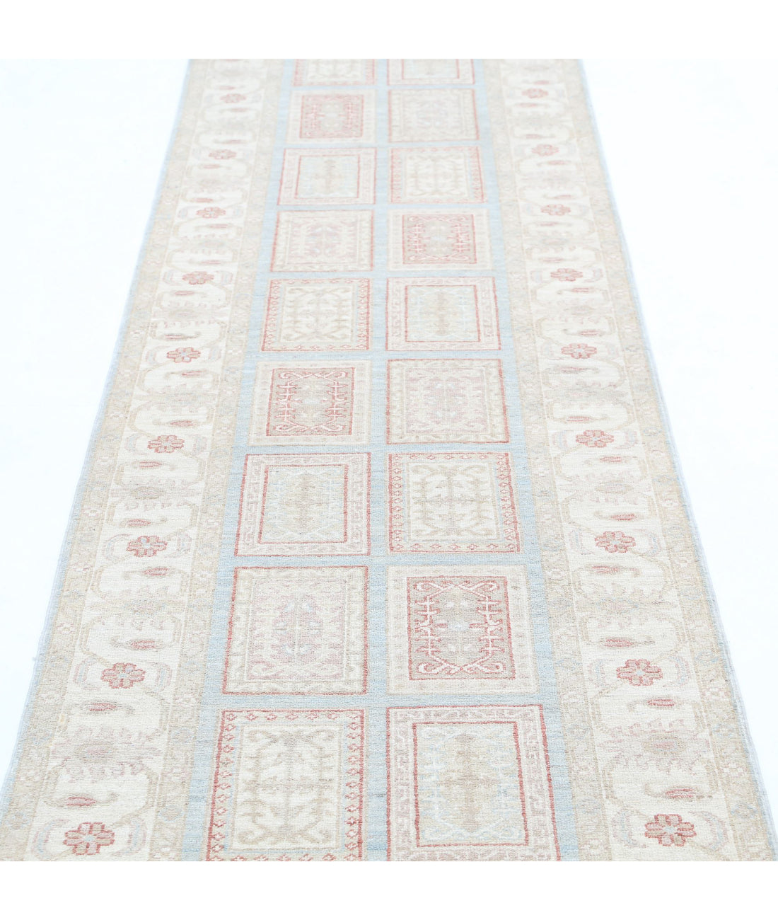 Bakhtiari 2'7'' X 9'7'' Hand-Knotted Wool Rug 2'7'' x 9'7'' (78 X 288) / Blue / Ivory