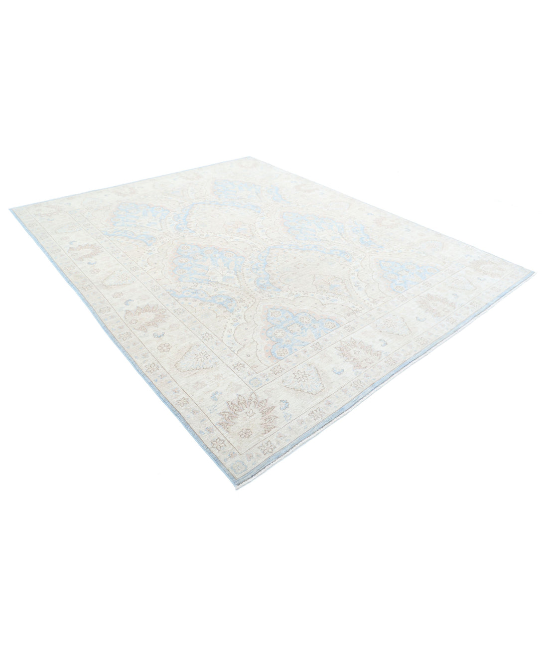 Serenity 8'0'' X 9'9'' Hand-Knotted Wool Rug 8'0'' x 9'9'' (240 X 293) / Blue / Ivory