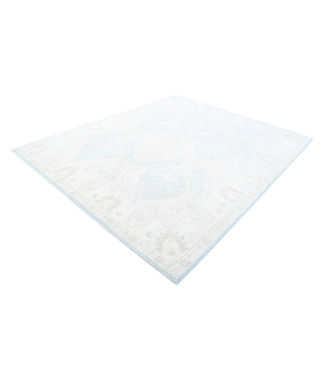 Serenity 8'0'' X 9'9'' Hand-Knotted Wool Rug 8'0'' x 9'9'' (240 X 293) / Blue / Ivory