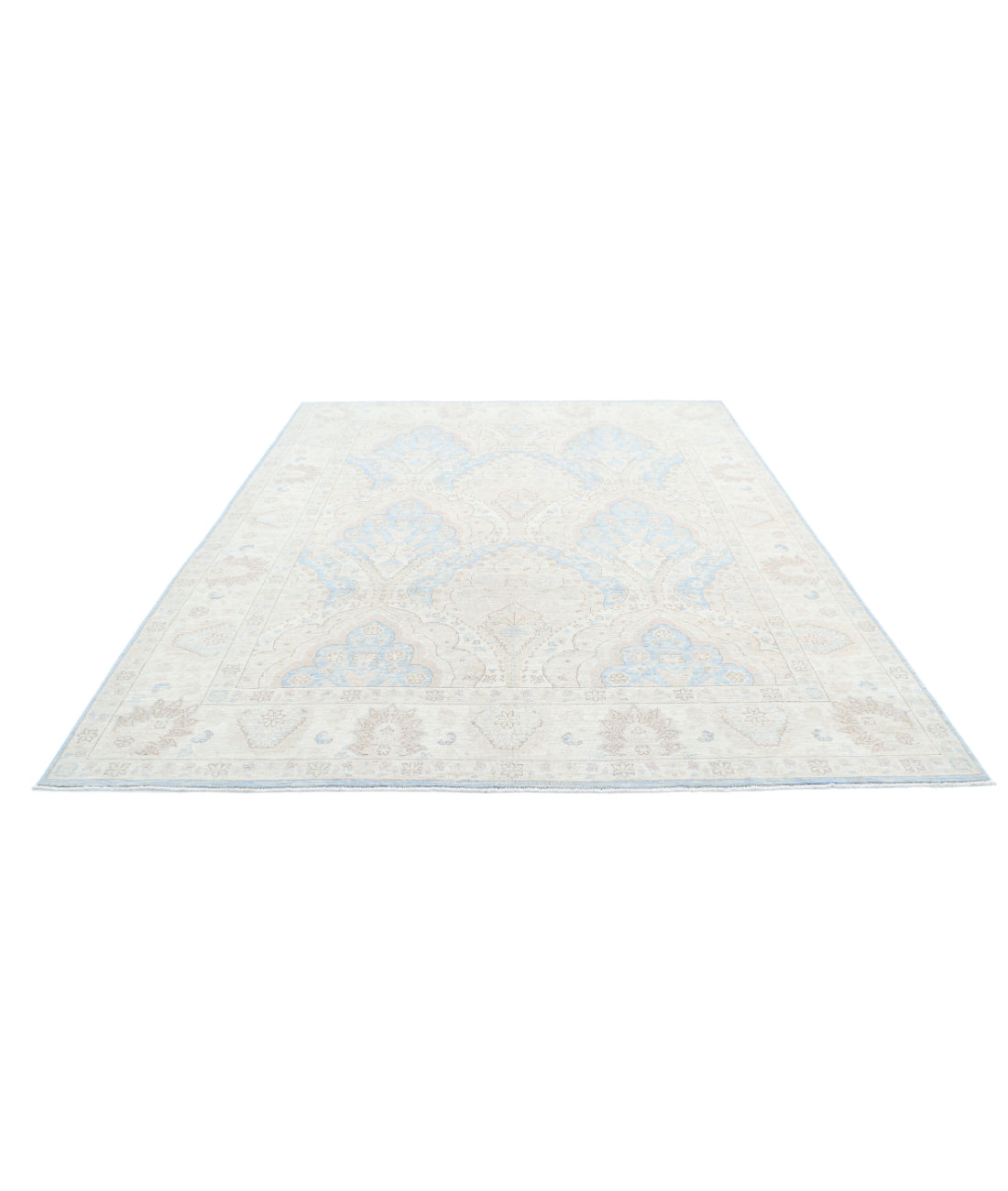 Serenity 8'0'' X 9'9'' Hand-Knotted Wool Rug 8'0'' x 9'9'' (240 X 293) / Blue / Ivory