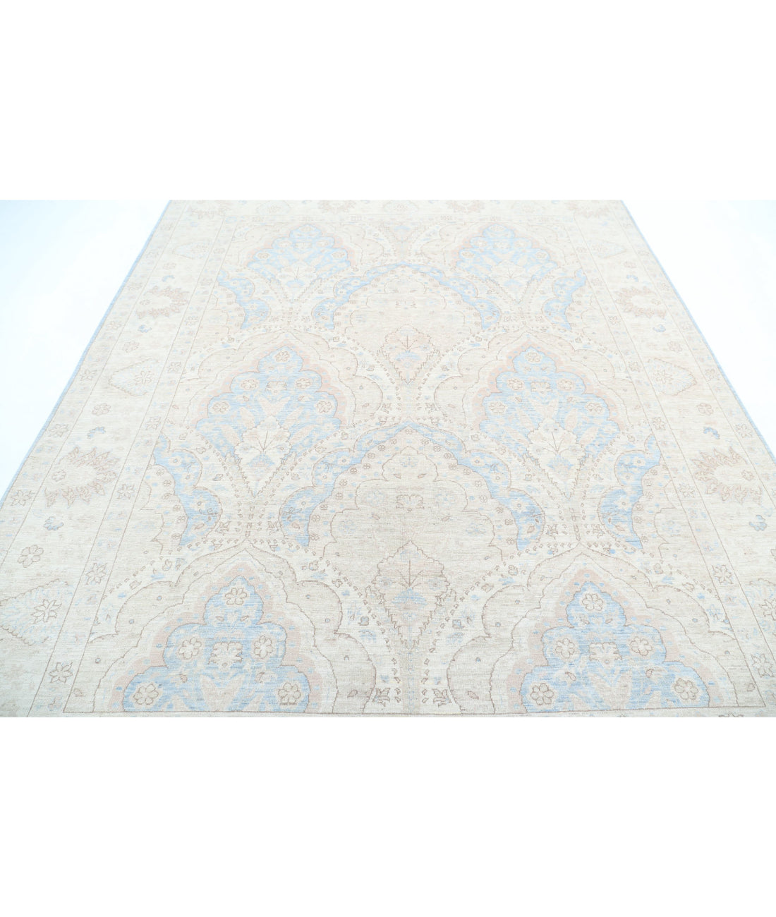 Serenity 8'0'' X 9'9'' Hand-Knotted Wool Rug 8'0'' x 9'9'' (240 X 293) / Blue / Ivory