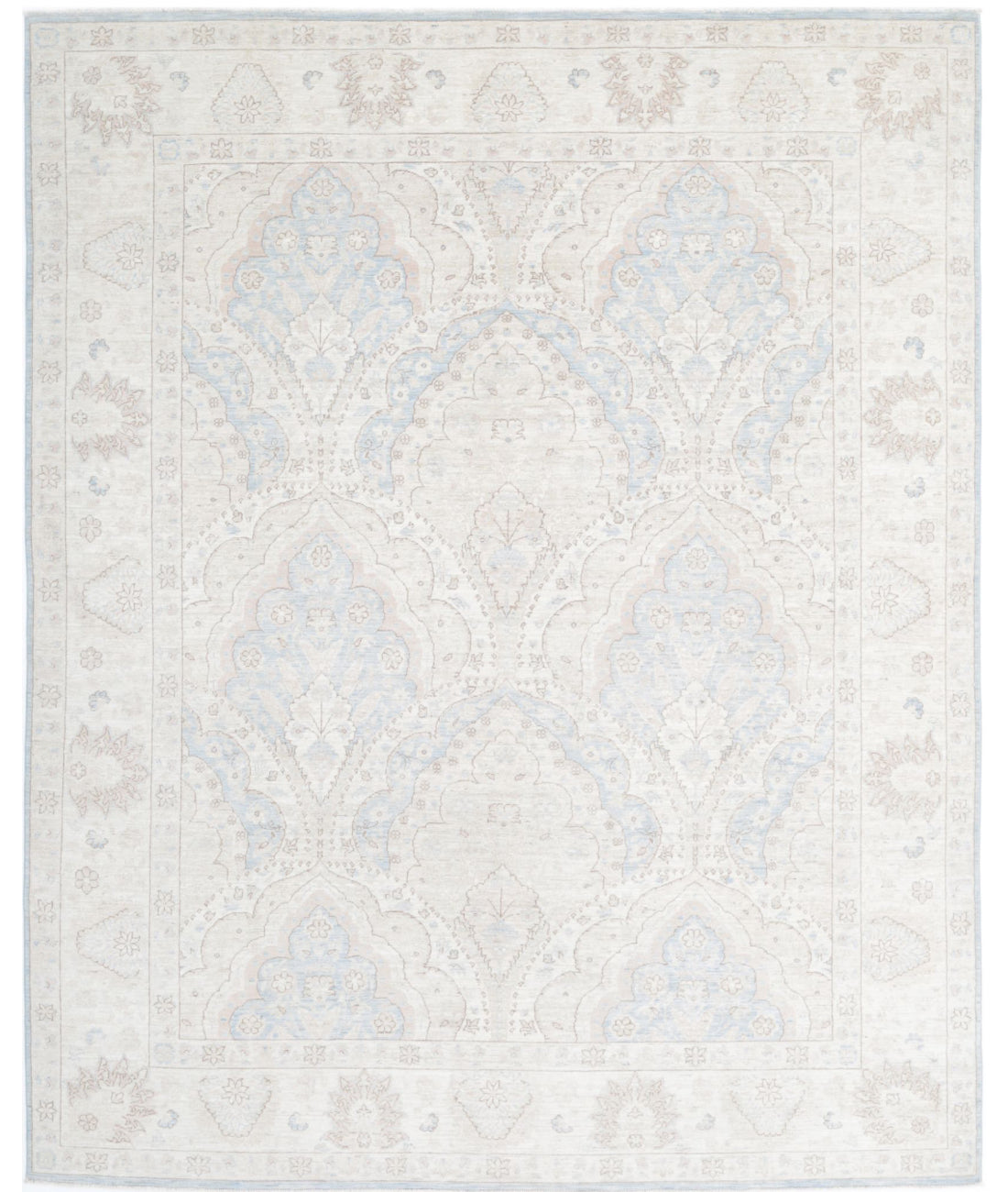 Serenity 8'0'' X 9'9'' Hand-Knotted Wool Rug 8'0'' x 9'9'' (240 X 293) / Blue / Ivory