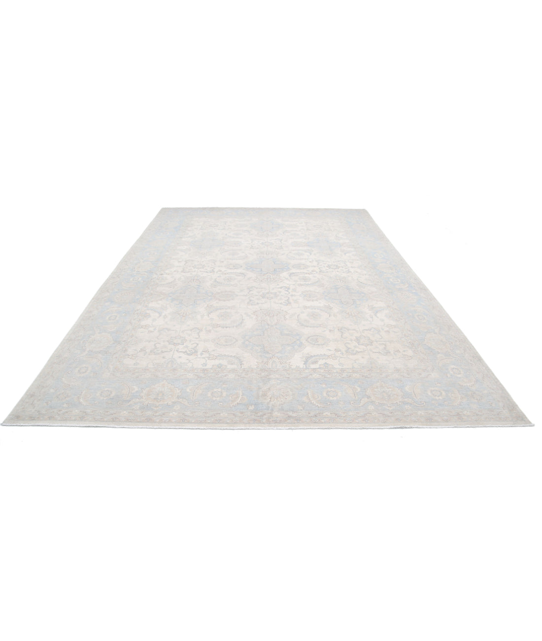 Serenity 8'10'' X 12'7'' Hand-Knotted Wool Rug 8'10'' x 12'7'' (265 X 378) / Ivory / Blue