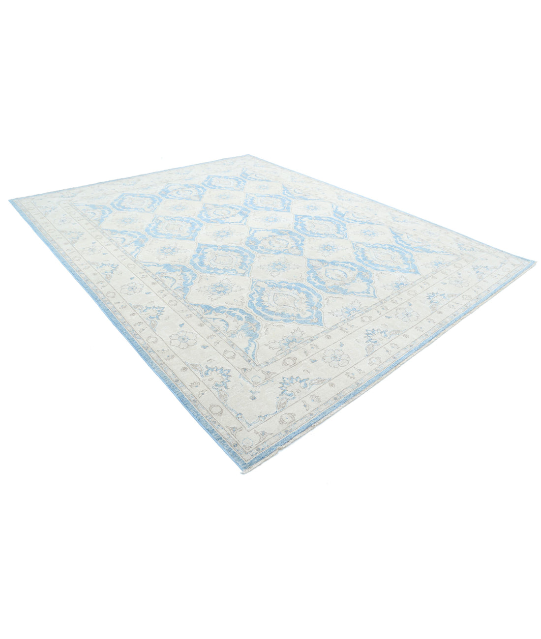 Serenity 9'2'' X 11'4'' Hand-Knotted Wool Rug 9'2'' x 11'4'' (275 X 340) / Blue / Ivory