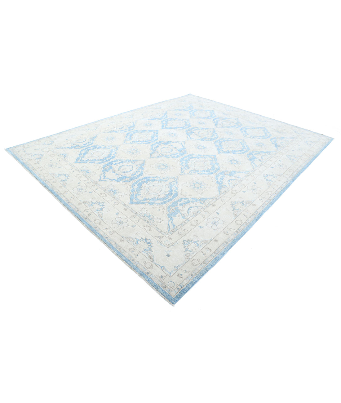 Serenity 9'2'' X 11'4'' Hand-Knotted Wool Rug 9'2'' x 11'4'' (275 X 340) / Blue / Ivory