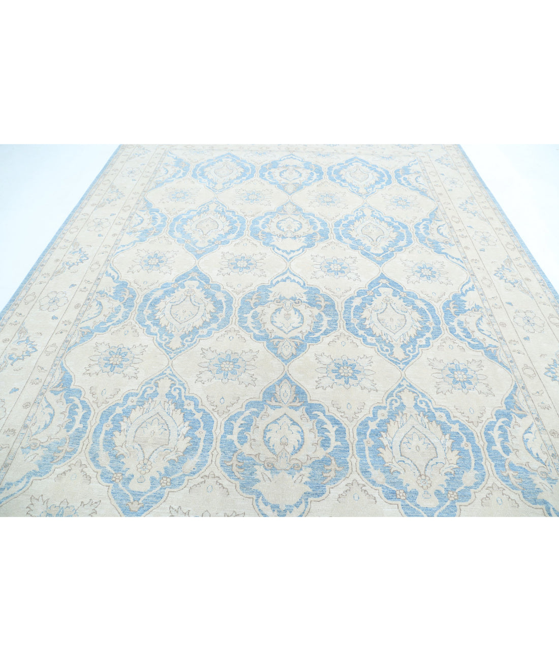 Serenity 9'2'' X 11'4'' Hand-Knotted Wool Rug 9'2'' x 11'4'' (275 X 340) / Blue / Ivory