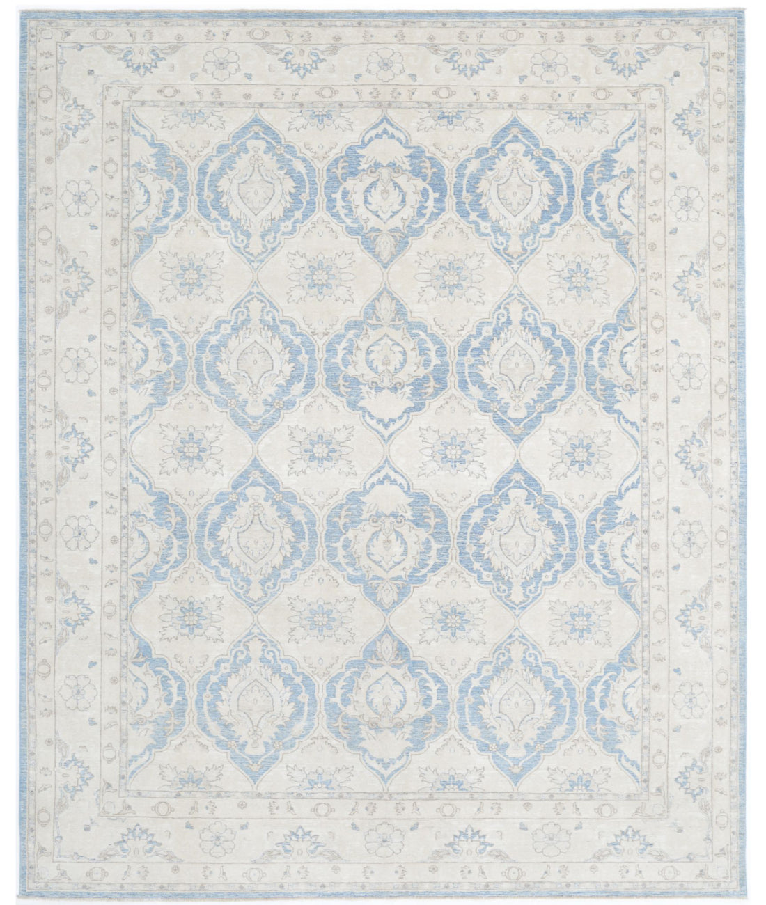 Serenity 9'2'' X 11'4'' Hand-Knotted Wool Rug 9'2'' x 11'4'' (275 X 340) / Blue / Ivory