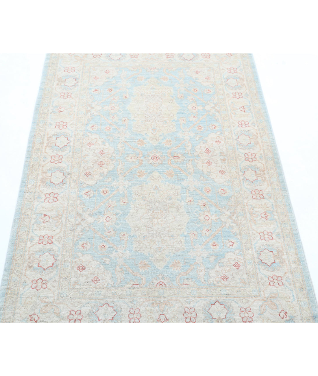 Serenity 3'2'' X 4'9'' Hand-Knotted Wool Rug 3'2'' x 4'9'' (95 X 143) / Blue / Ivory