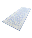 Serenity 4'0'' X 11'1'' Hand-Knotted Wool Rug 4'0'' x 11'1'' (120 X 333) / Blue / Ivory