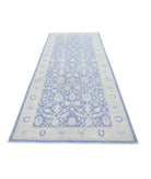 Serenity 4'0'' X 11'1'' Hand-Knotted Wool Rug 4'0'' x 11'1'' (120 X 333) / Blue / Ivory