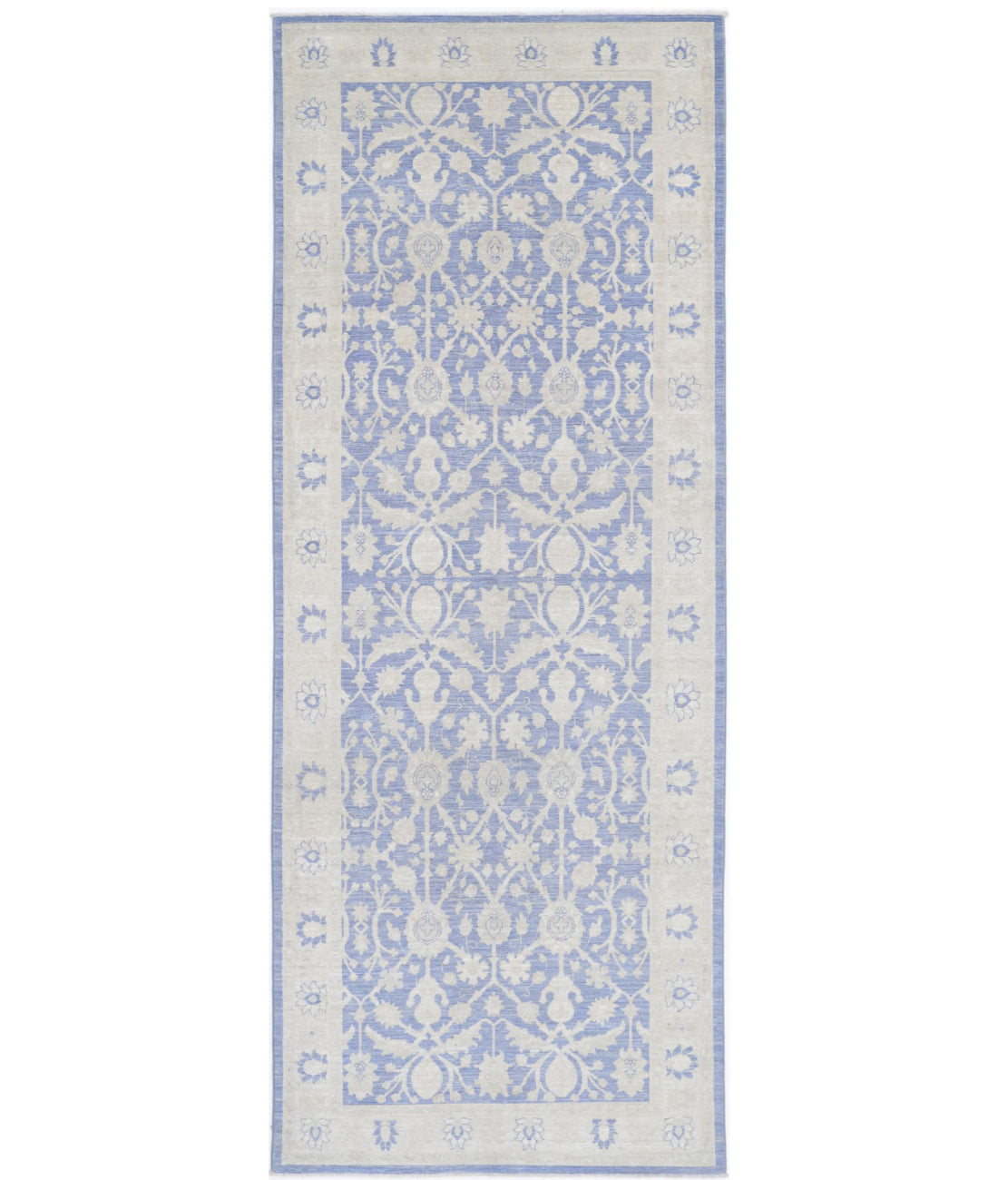 Serenity 4'0'' X 11'1'' Hand-Knotted Wool Rug 4'0'' x 11'1'' (120 X 333) / Blue / Ivory