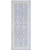 Serenity 4'0'' X 11'1'' Hand-Knotted Wool Rug 4'0'' x 11'1'' (120 X 333) / Blue / Ivory