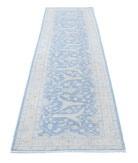 Serenity 2'5'' X 9'6'' Hand-Knotted Wool Rug 2'5'' x 9'6'' (73 X 285) / Blue / Ivory