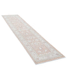 Serenity 2'4'' X 9'8'' Hand-Knotted Wool Rug 2'4'' x 9'8'' (70 X 290) / Peach / Grey