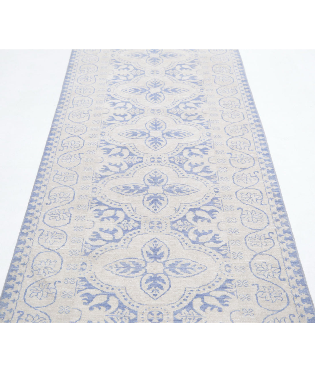 Serenity 2'11'' X 9'10'' Hand-Knotted Wool Rug 2'11'' x 9'10'' (88 X 295) / Blue / Ivory