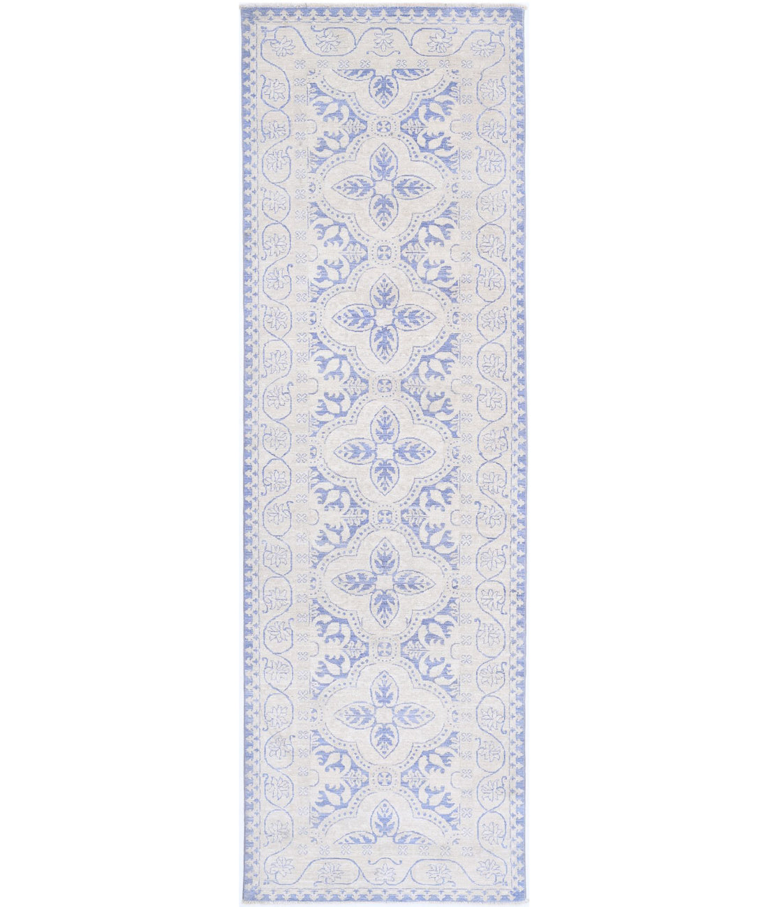 Serenity 2'11'' X 9'10'' Hand-Knotted Wool Rug 2'11'' x 9'10'' (88 X 295) / Blue / Ivory