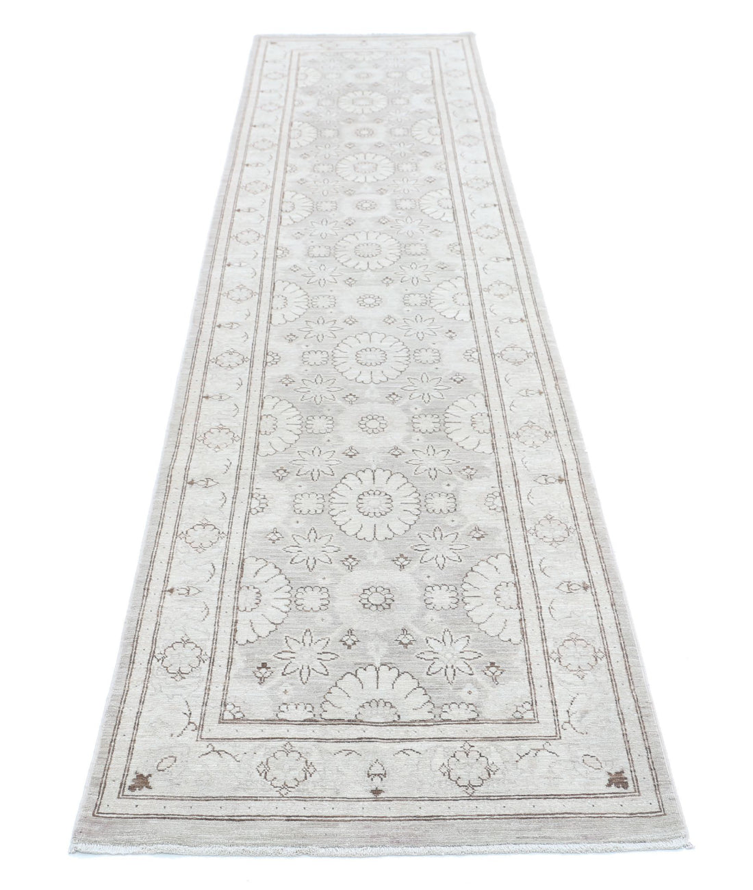 Serenity 2'8'' X 11'2'' Hand-Knotted Wool Rug 2'8'' x 11'2'' (80 X 335) / Grey / Ivory