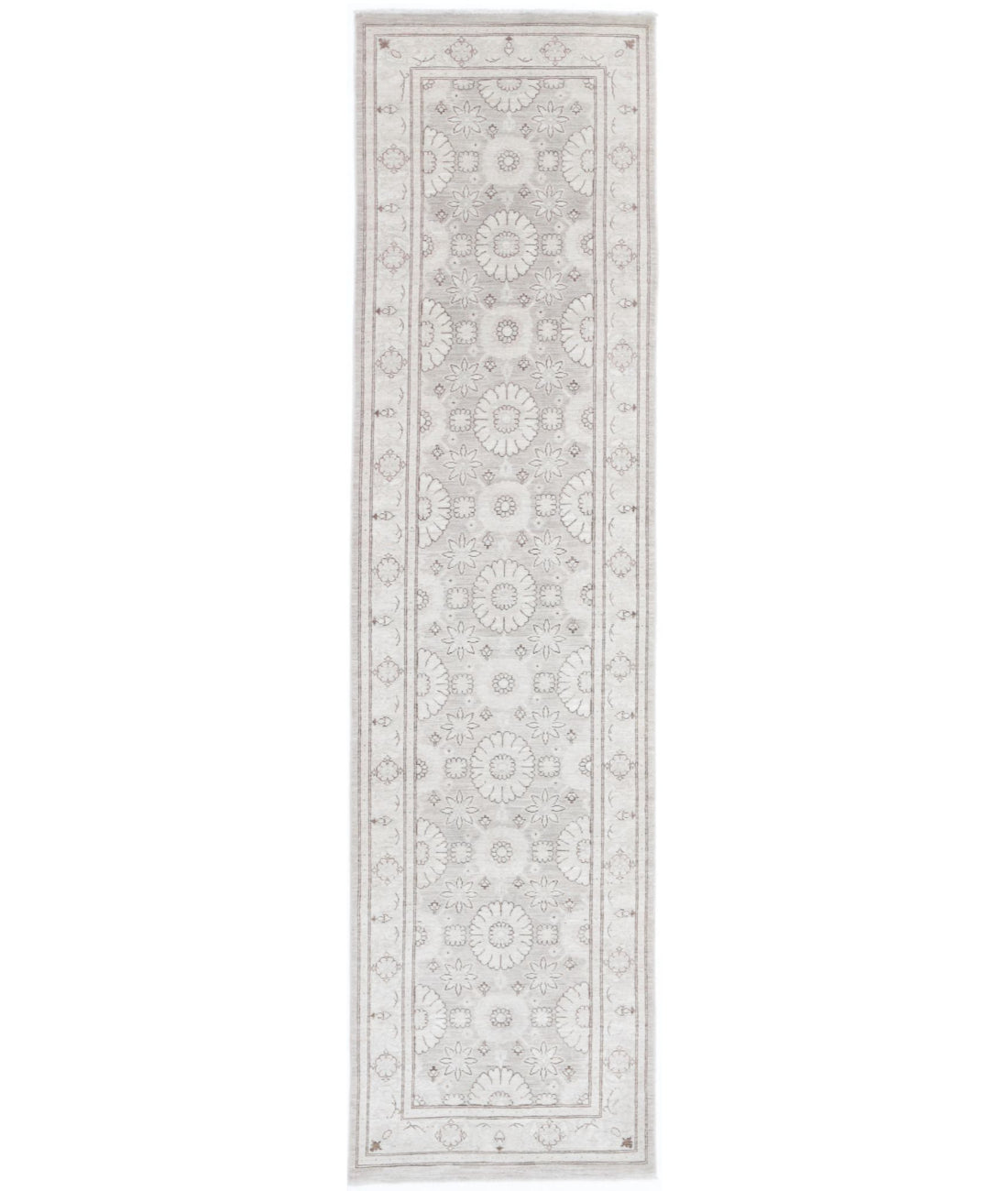 Serenity 2'8'' X 11'2'' Hand-Knotted Wool Rug 2'8'' x 11'2'' (80 X 335) / Grey / Ivory