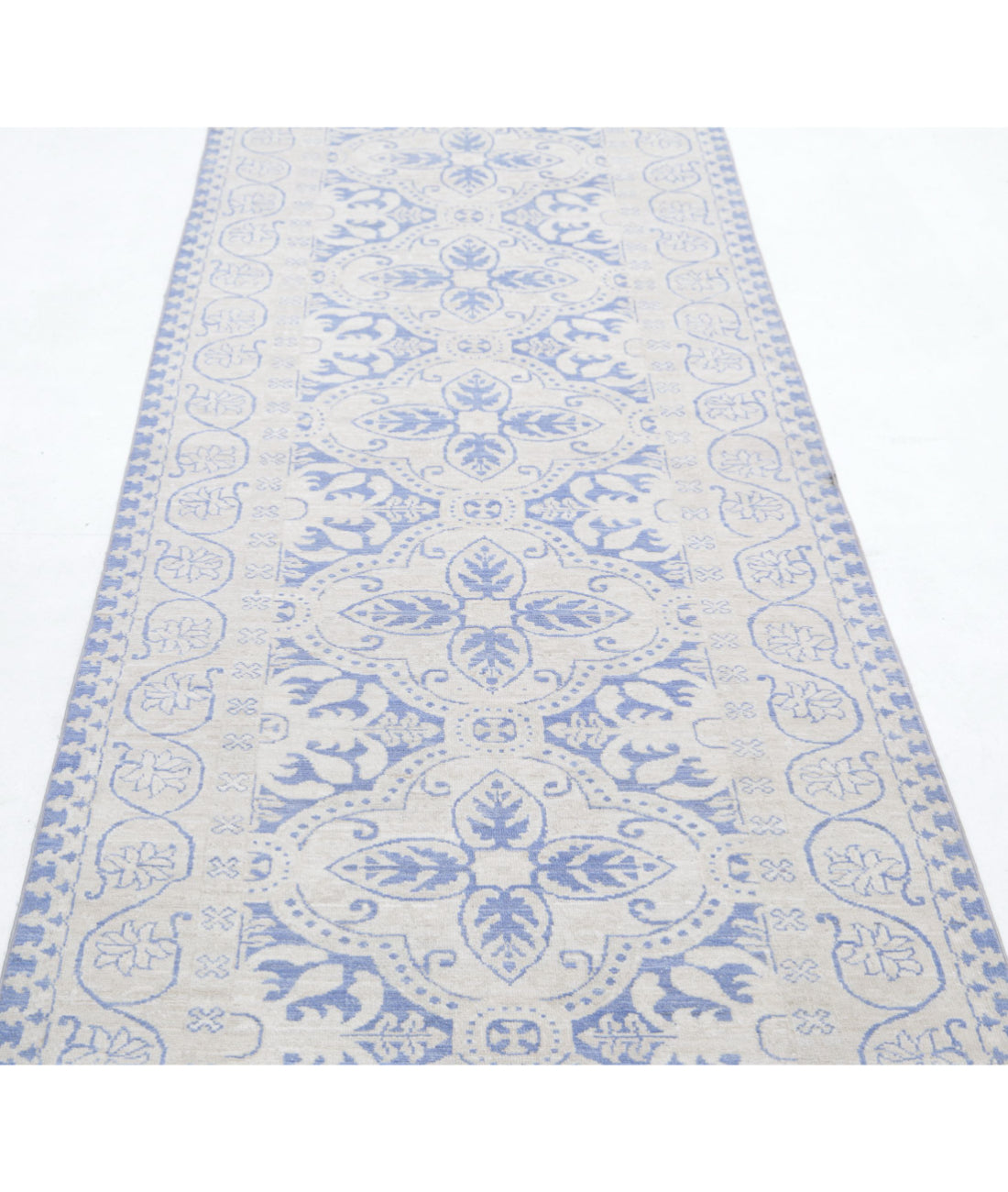 Serenity 2'11'' X 10'2'' Hand-Knotted Wool Rug 2'11'' x 10'2'' (88 X 305) / Blue / Ivory