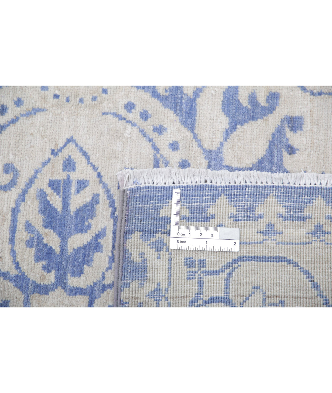 Serenity 2'11'' X 10'2'' Hand-Knotted Wool Rug 2'11'' x 10'2'' (88 X 305) / Blue / Ivory