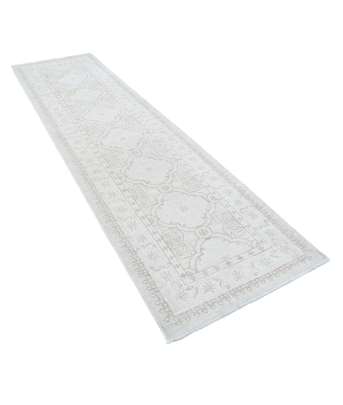 Serenity 2'10'' X 10'10'' Hand-Knotted Wool Rug 2'10'' x 10'10'' (85 X 325) / Ivory / Taupe