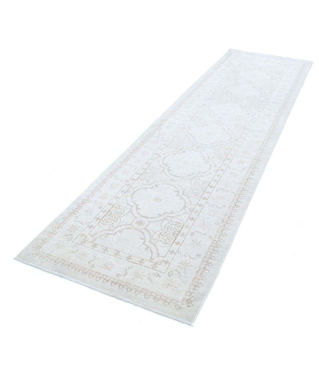 Serenity 2'10'' X 10'10'' Hand-Knotted Wool Rug 2'10'' x 10'10'' (85 X 325) / Ivory / Taupe