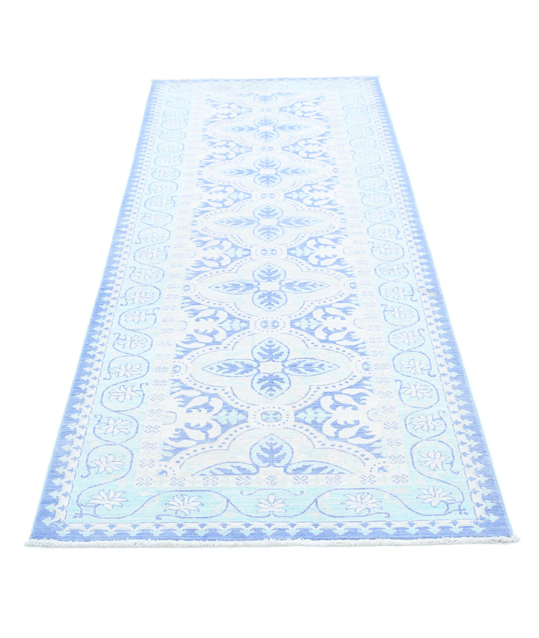 Serenity 3'0'' X 9'11'' Hand-Knotted Wool Rug 3'0'' x 9'11'' (90 X 298) / Blue / Teal