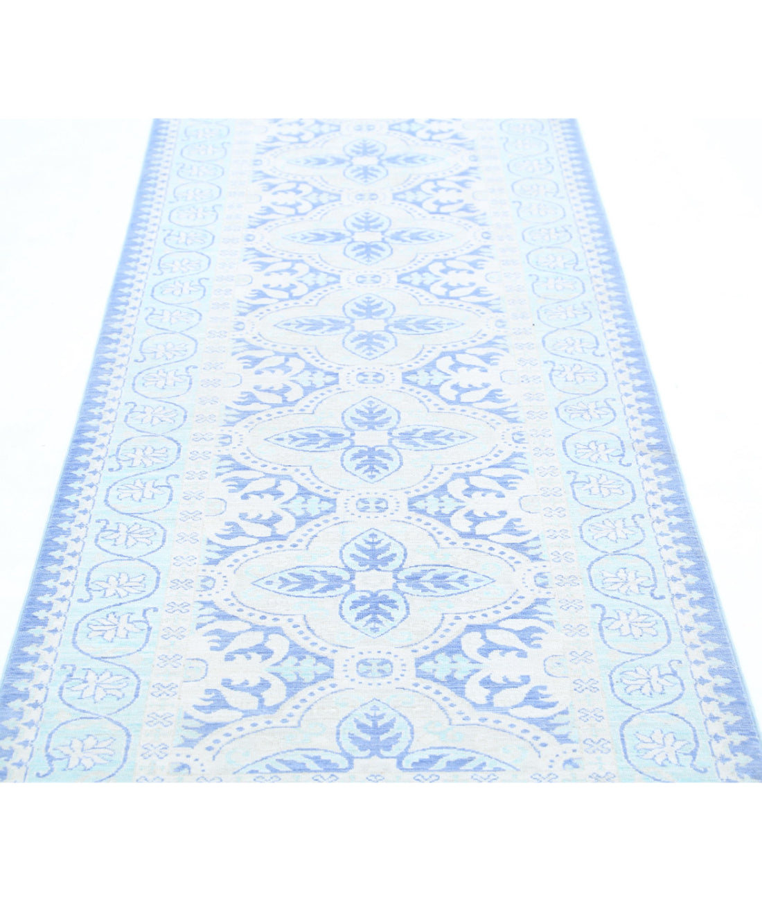 Serenity 3'0'' X 9'11'' Hand-Knotted Wool Rug 3'0'' x 9'11'' (90 X 298) / Blue / Teal