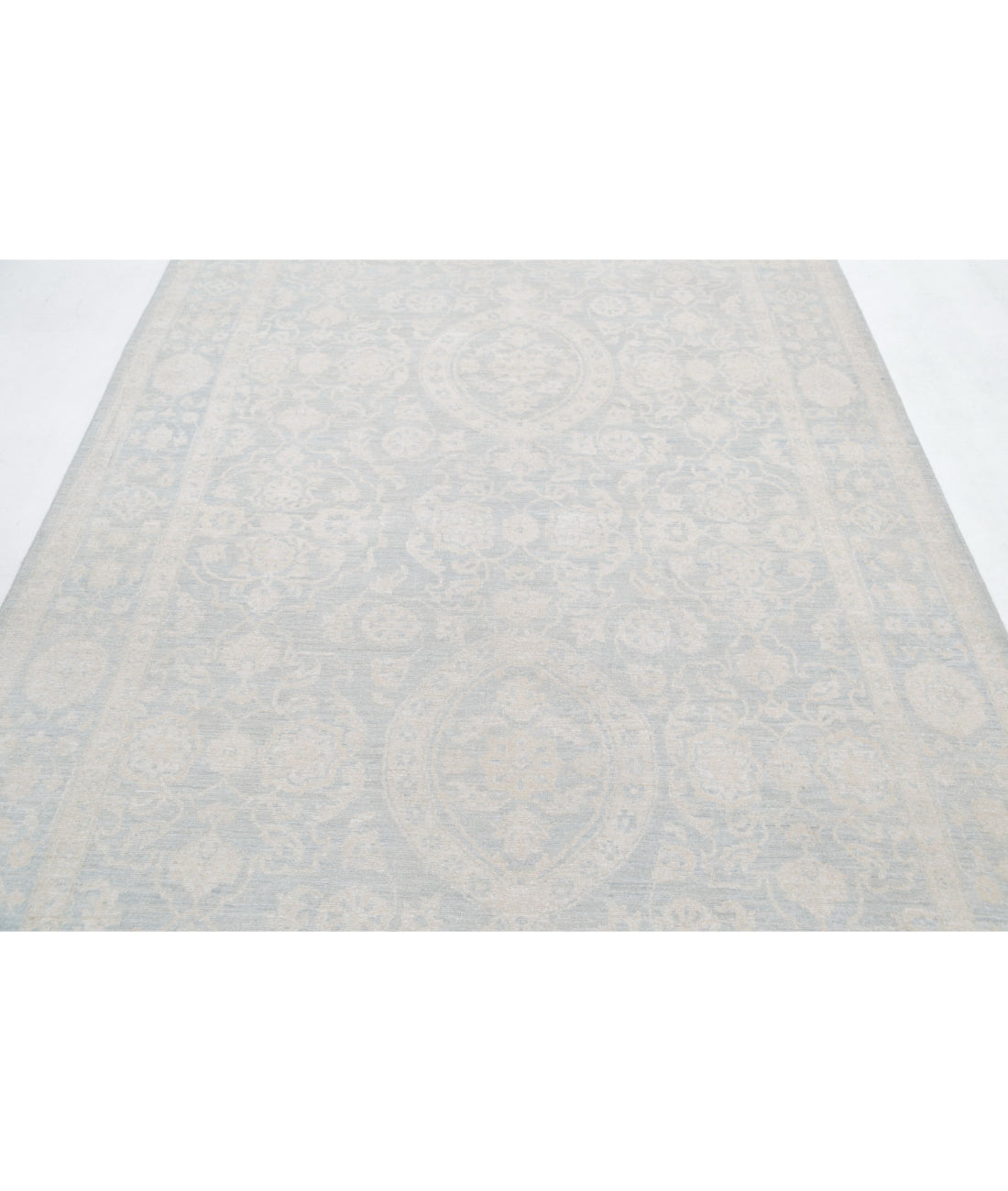 Serenity 5'11'' X 8'11'' Hand-Knotted Wool Rug 5'11'' x 8'11'' (178 X 268) / Ivory / Blue