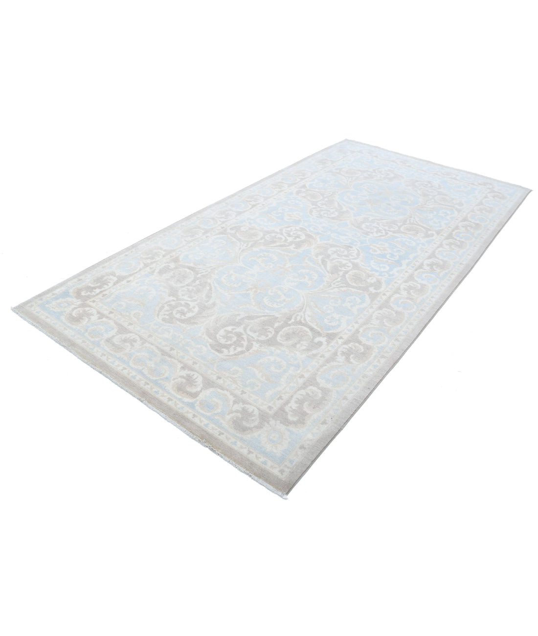 Serenity 5'1'' X 9'8'' Hand-Knotted Wool Rug 5'1'' x 9'8'' (153 X 290) / Taupe / Blue