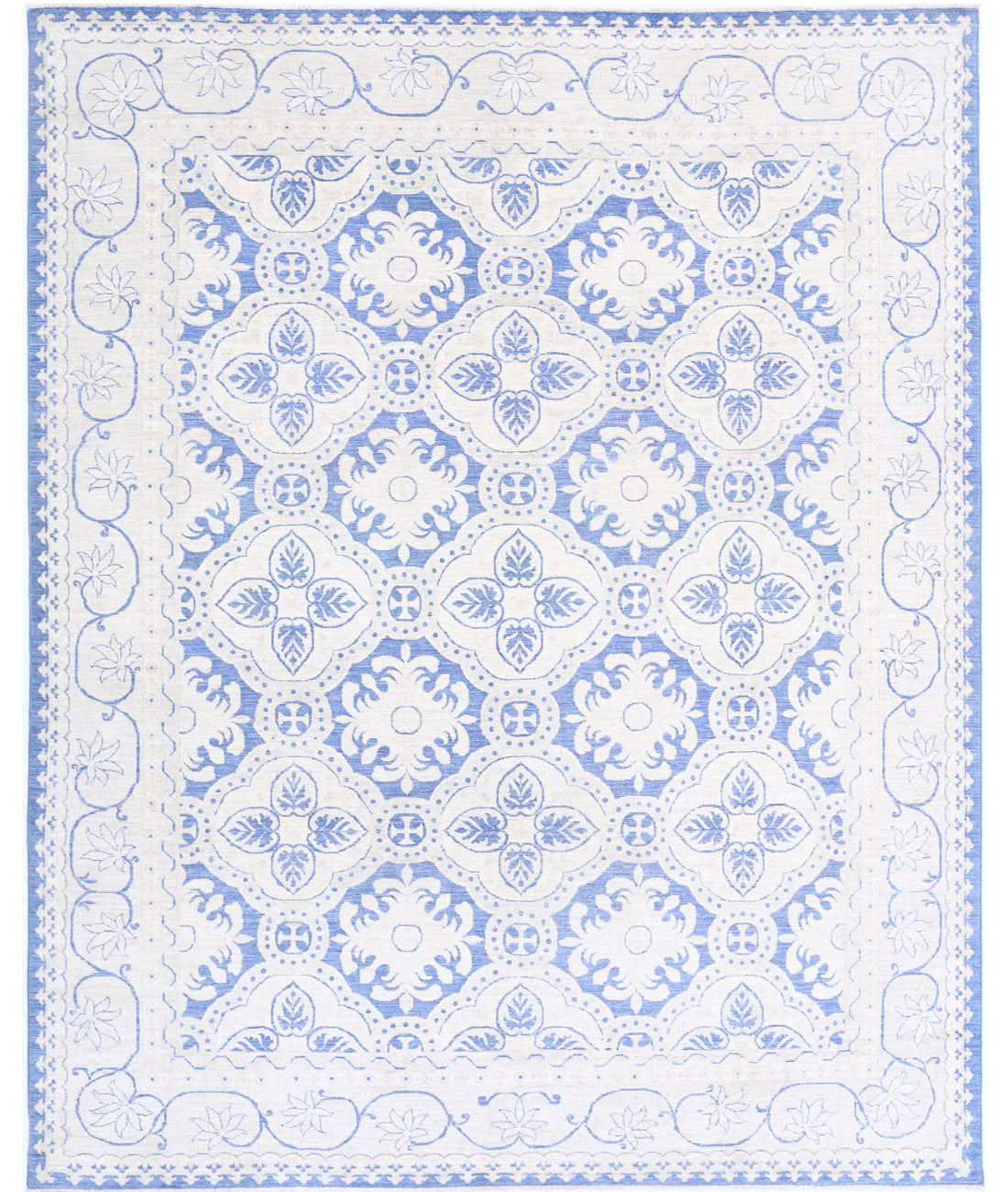 Serenity 7'11'' X 9'9'' Hand-Knotted Wool Rug 7'11'' x 9'9'' (238 X 293) / Blue / Ivory