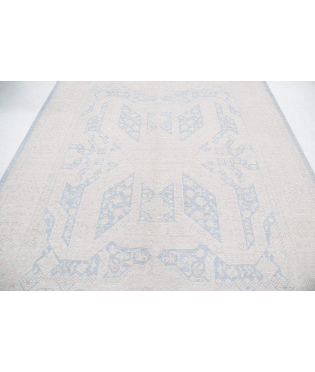 Serenity 7'9'' X 9'2'' Hand-Knotted Wool Rug 7'9'' x 9'2'' (233 X 275) / Blue / Ivory