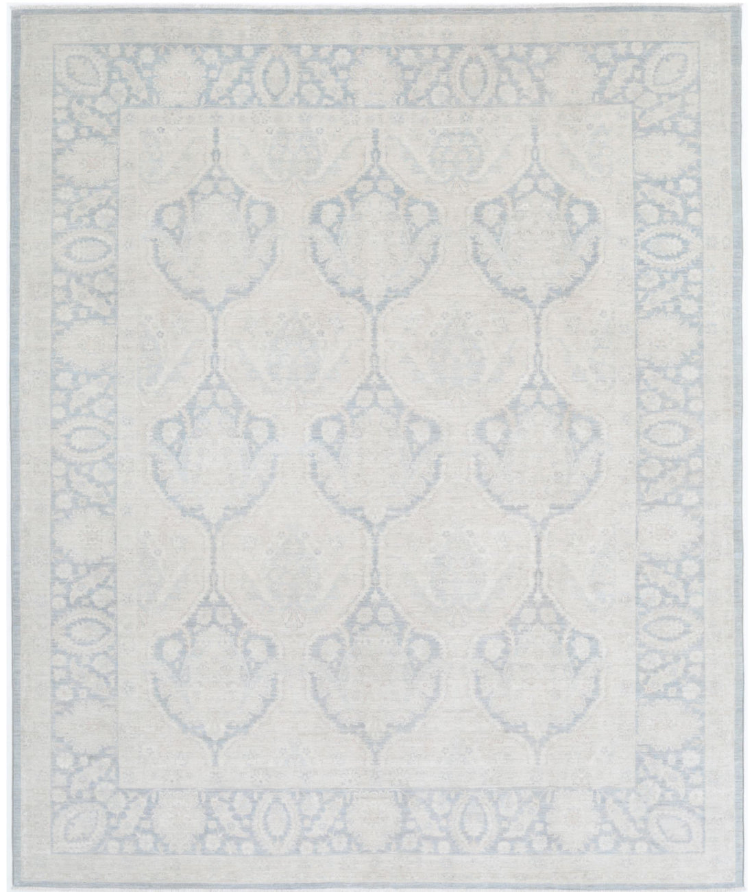 Serenity 8'0'' X 9'8'' Hand-Knotted Wool Rug 8'0'' x 9'8'' (240 X 290) / Grey / Ivory